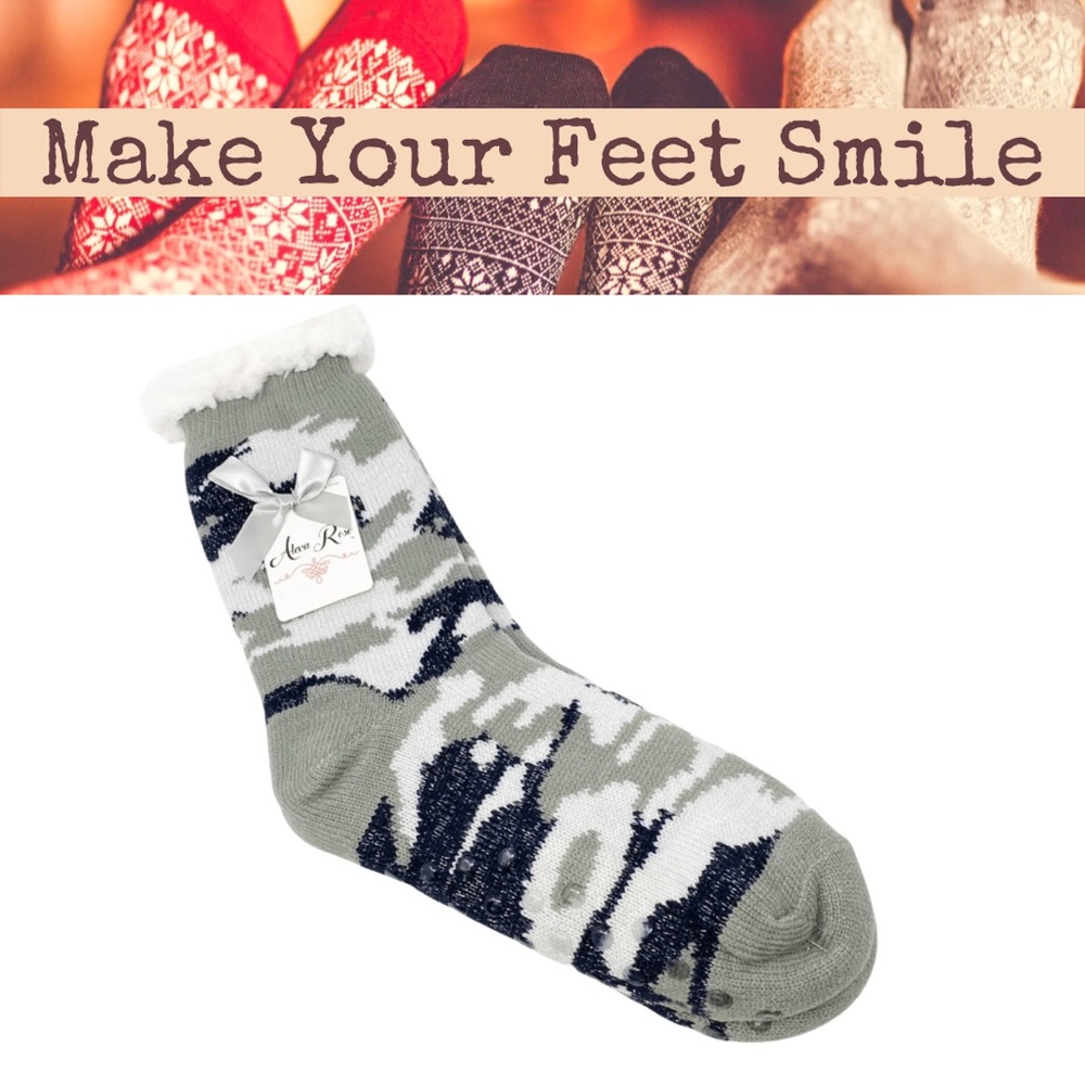 Alexa Rose Sock Bootie with Grippers and Sherpa Lining